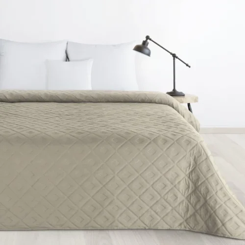 Geometrisch Patroon Gewatteerde Bedsprei - Beige
