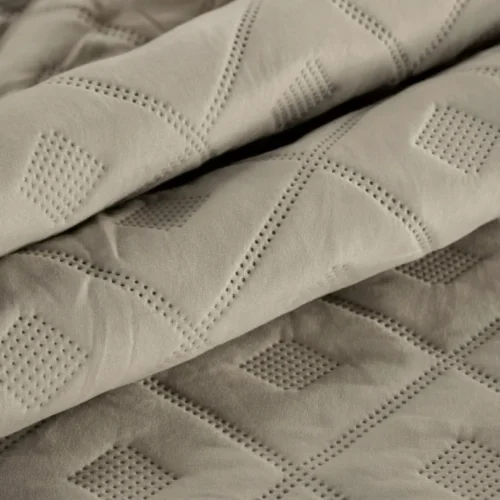 Geometrisch Patroon Gewatteerde Bedsprei - Beige