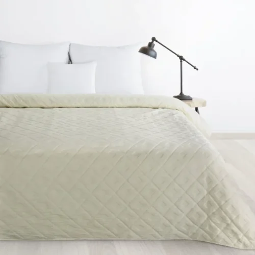 Geometrisch Patroon Gewatteerde Bedsprei - Crème
