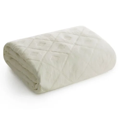Geometrisch Patroon Gewatteerde Bedsprei - Crème