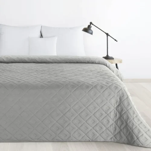 810px_NOK-04 Geometrisch Patroon Gewatteerde Bedsprei - Lichtgrijs