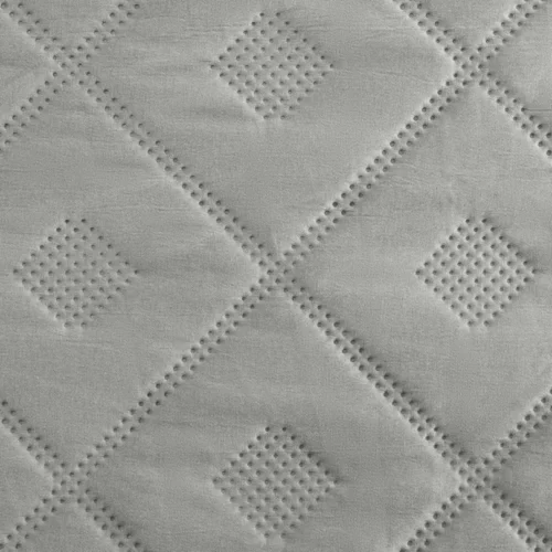 810px_NOK-04b Geometrisch Patroon Gewatteerde Bedsprei - Lichtgrijs