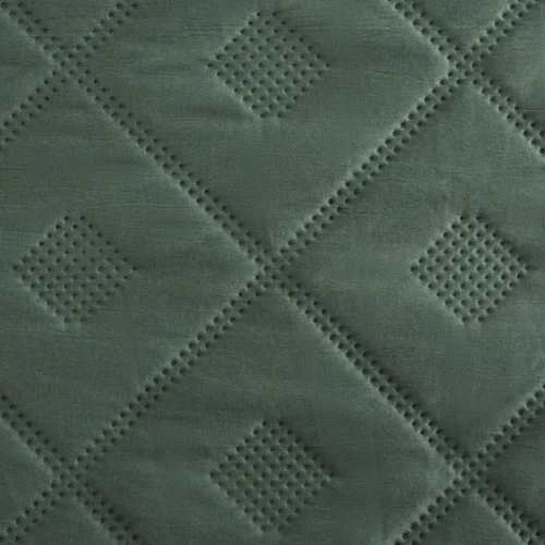 Geometrisch Patroon Gewatteerde Bedsprei - Donkergroen