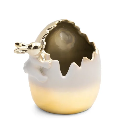 CW09-5 Decoratieve Paasei - Crème/Goud