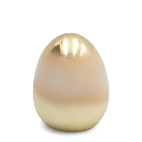 CW09-9 Decoratief Paasei Beige/Goud - Middelgroot