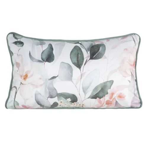 JA152-03b Fluweelen kussenhoes met vulling van bladeren en bloemen JA152A-03