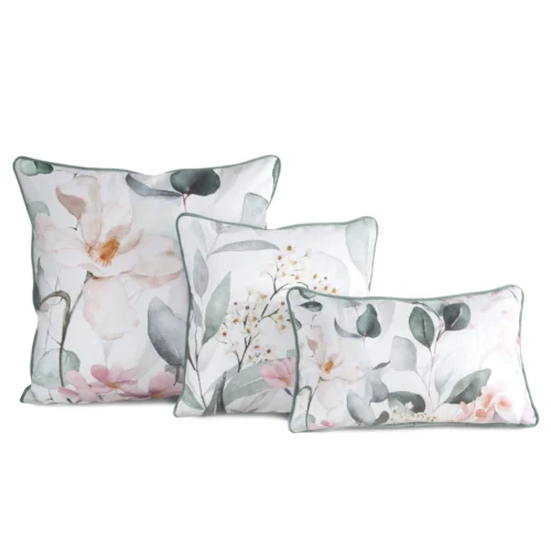 JA152-03d Fluweelen kussenhoes met vulling van bladeren en bloemen JA152A-03