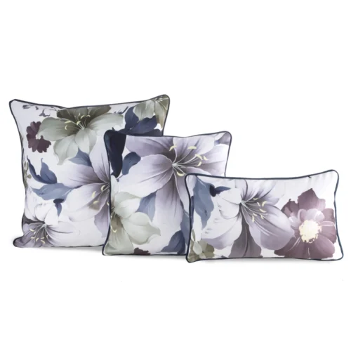 JA152-07d Fluwelen kussenhoes met bloemenprint en bies JA152-07