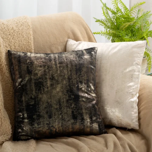 Fluwelen kussenhoes met glanzende print JA153-05