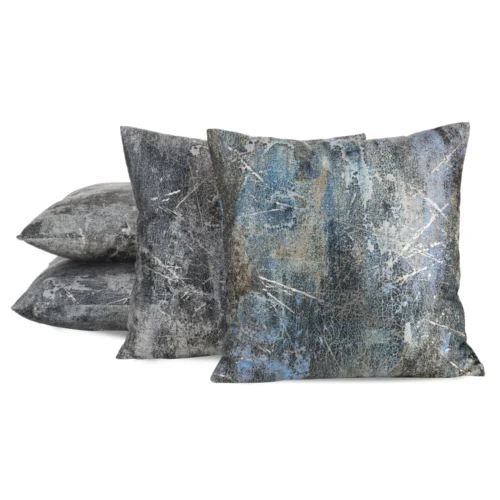 JA155-z Velours kussenhoes met metallic print JA155-01