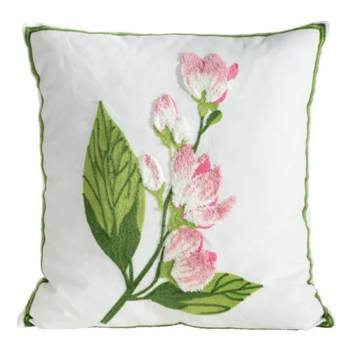 Kussenhoes met Geborduurde Bloemen