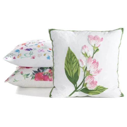 Kussenhoes met Geborduurde Bloemen