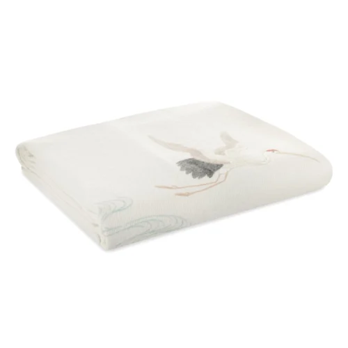 K150-01b Deken met kraanvogel print K150-01
