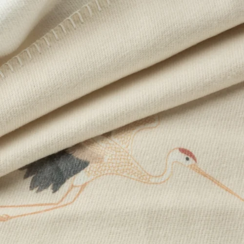K150-01d Deken met kraanvogel print K150-01