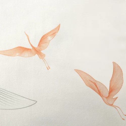 Deken  met kraanvogel print K150-03