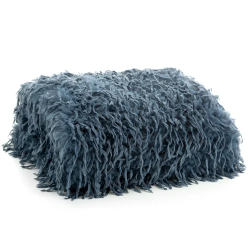 Dubbelzijdige deken van bont K181-03 blauw