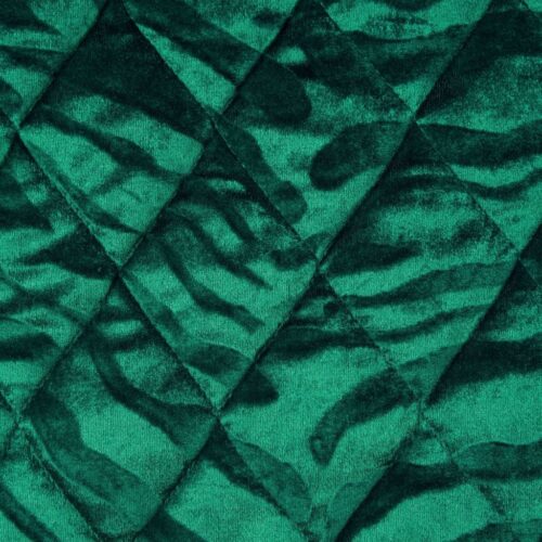 NAB-02a Luxe Velvet Bedsprei Tijger - Groen