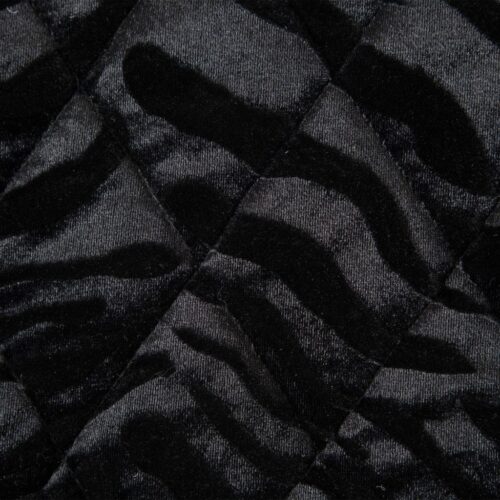 NAB-03a Luxe Velvet Bedsprei Tijger - Zwart