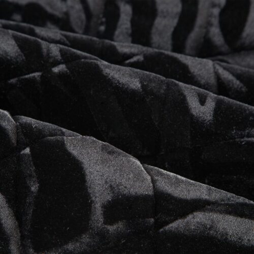 NAB-03b Luxe Velvet Bedsprei Tijger - Zwart