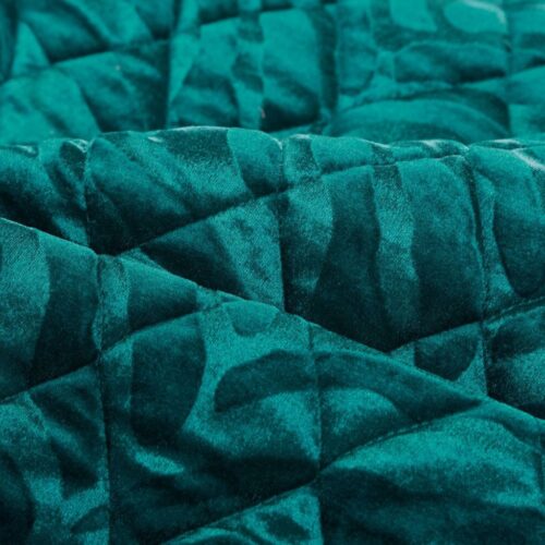 NAB-04b Luxe Velvet Bedsprei Tijger - Turquoise