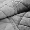 Glanzende Bedsprei Velvet Ruit - Donkergrijs