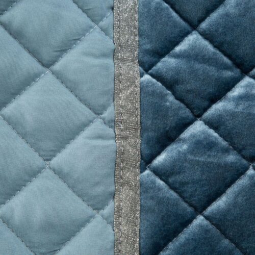 Glanzende Bedsprei Velvet Ruit - Blauw