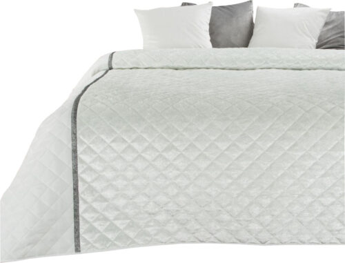 Glanzende Bedsprei Velvet Ruit - Wit