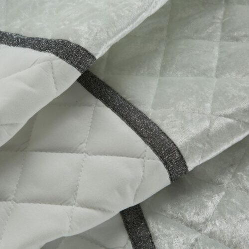 Glanzende Bedsprei Velvet Ruit - Wit
