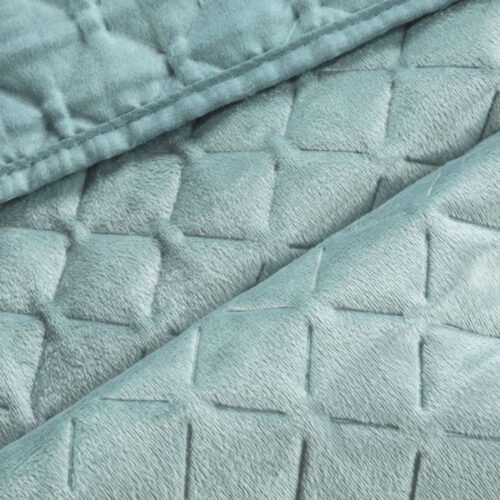 Velvet Bedsprei Honingraat - Zeegroen