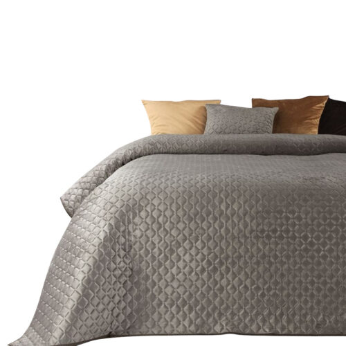 NGM-09 Velvet Bedsprei Honingraat - Taupe