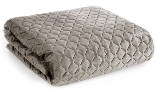 NGM-09a Velvet Bedsprei Honingraat - Taupe