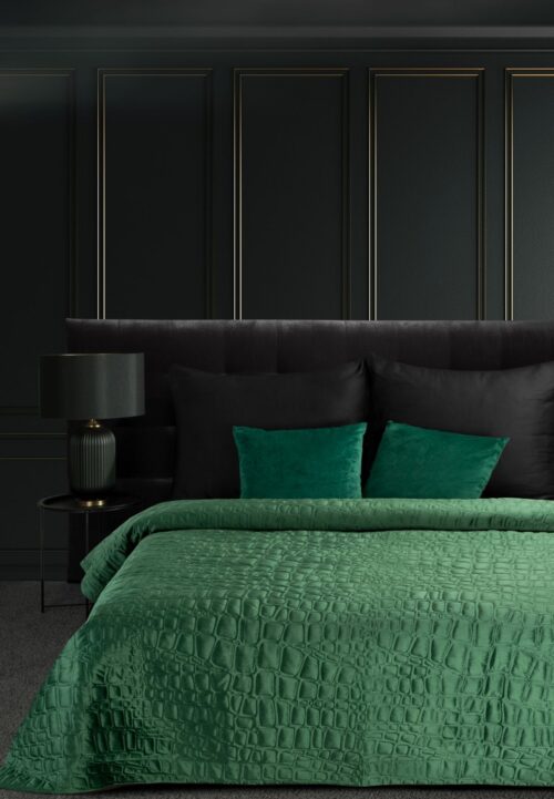 Luxe Velvet Sprei Croco - Groen