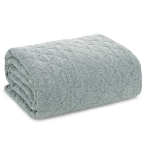 NJA-02B Gewatteerde Bedsprei Linnenlook - Mint