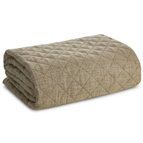 NJA-05a Gewatteerde Bedsprei Linnenlook - Bruin