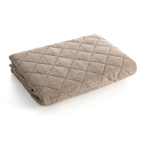 NJA-05b Gewatteerde Bedsprei Linnenlook - Bruin