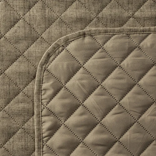 NJA-05c Gewatteerde Bedsprei Linnenlook - Bruin
