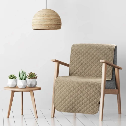 NJA-05d Gewatteerde Bedsprei Linnenlook - Bruin