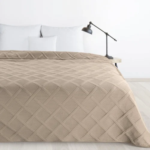 Geometrische Gewatteerde Sprei - Beige