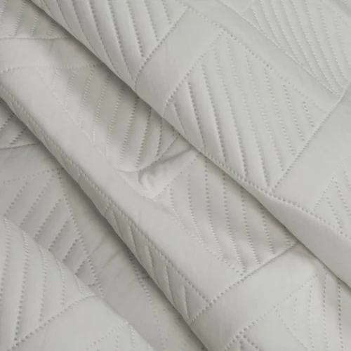 NJH-03b Geometrische Gewatteerde Sprei - Lichtgrijs
