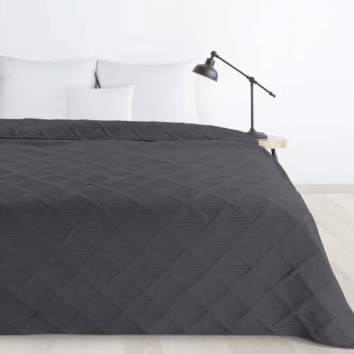 NJH-04 Geometrische Gewatteerde Sprei - Donkergrijs