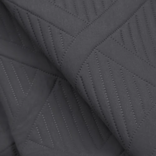 NJH-04b Geometrische Gewatteerde Sprei - Donkergrijs