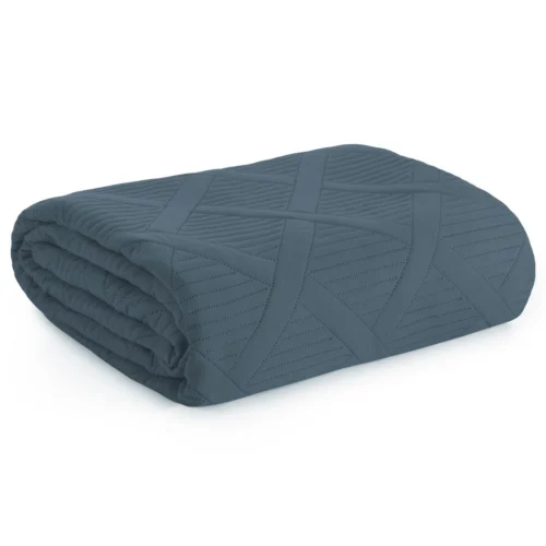 NJH-05a Geometrische Gewatteerde Sprei - Petrol