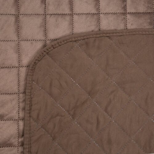 Gewatteerde Velvet Bedsprei met Ruiten - Bruin