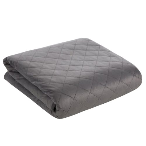 NLO-05b Gewatteerde Velvet Bedsprei met Ruiten - Grijs
