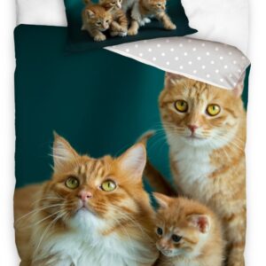 Dekbedovertrek katoenen katten PON-225