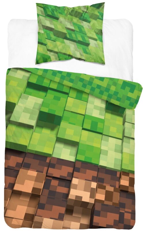 POT-118 Dekbedovertrek van katoen met minecraft print POT-118