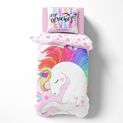 PPE-097d Dekbedovertrek glow in the dark Unicorn 160x200 PPE-97