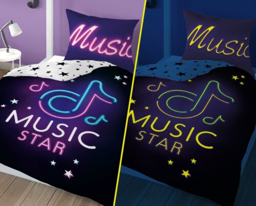 PPE-101c Dekbedovertrek glow in the dark Muziek 160x200 PPE-101