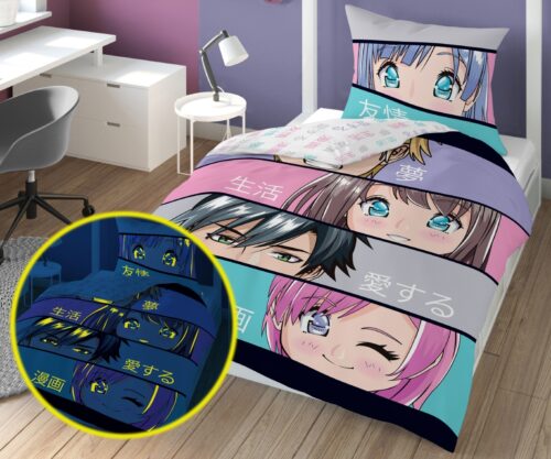 PPE-103b Dekbedovertrek glow in the dark Manga 140x200 PPE-103