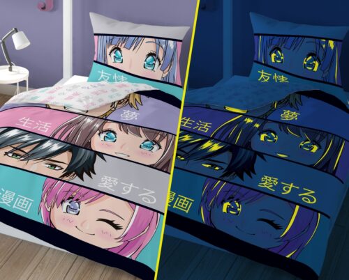 PPE-103c Dekbedovertrek glow in the dark Manga 140x200 PPE-103